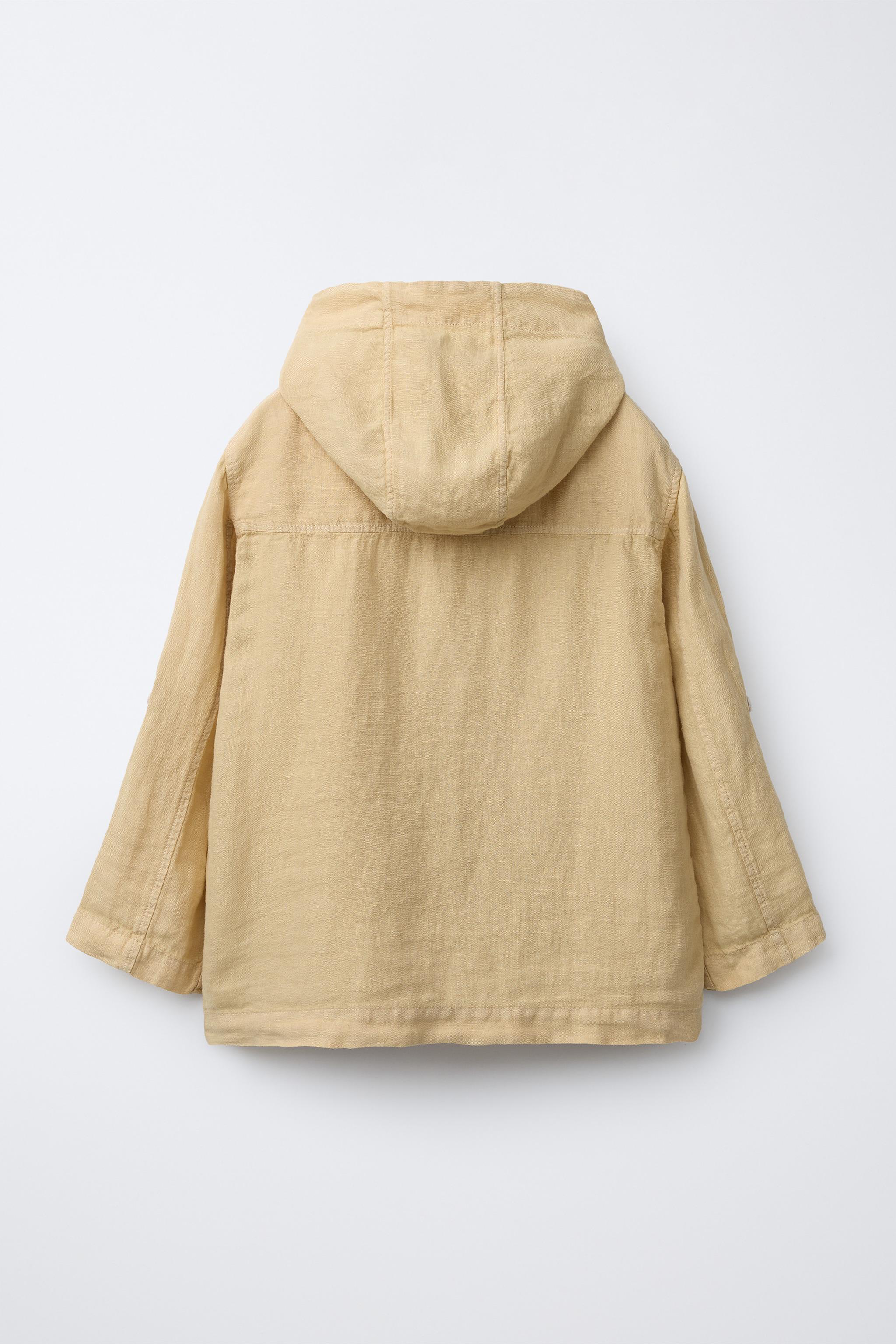 100% LINEN HOODED OVERSHIRT