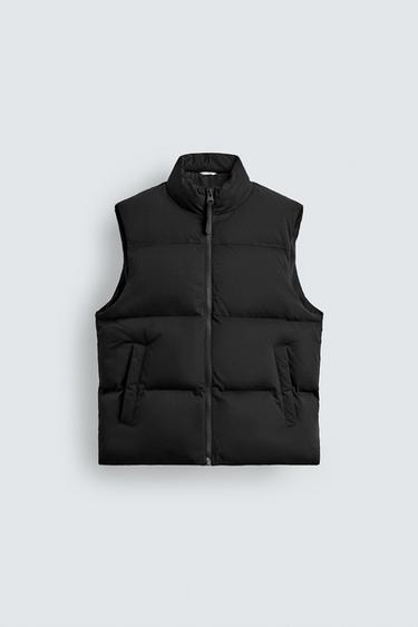 Zara REGULAR FIT PUFFER VEST - Black