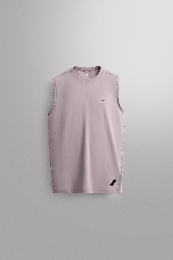 T-SHIRT DÉBARDEUR TECHNIQUE BASIQUE - Rose pâle de Zara - Image 6