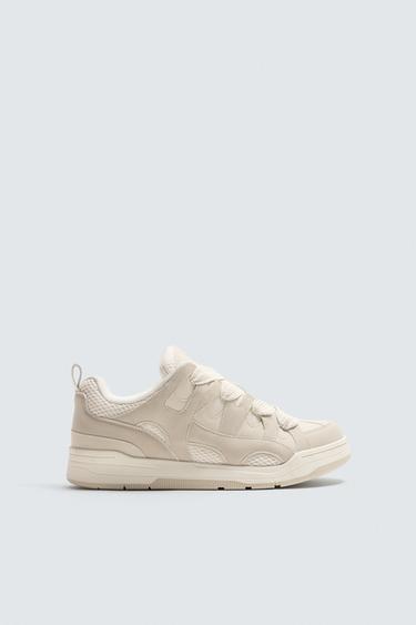 MAXI LACE-UP TRAINERS - Beige by Zara