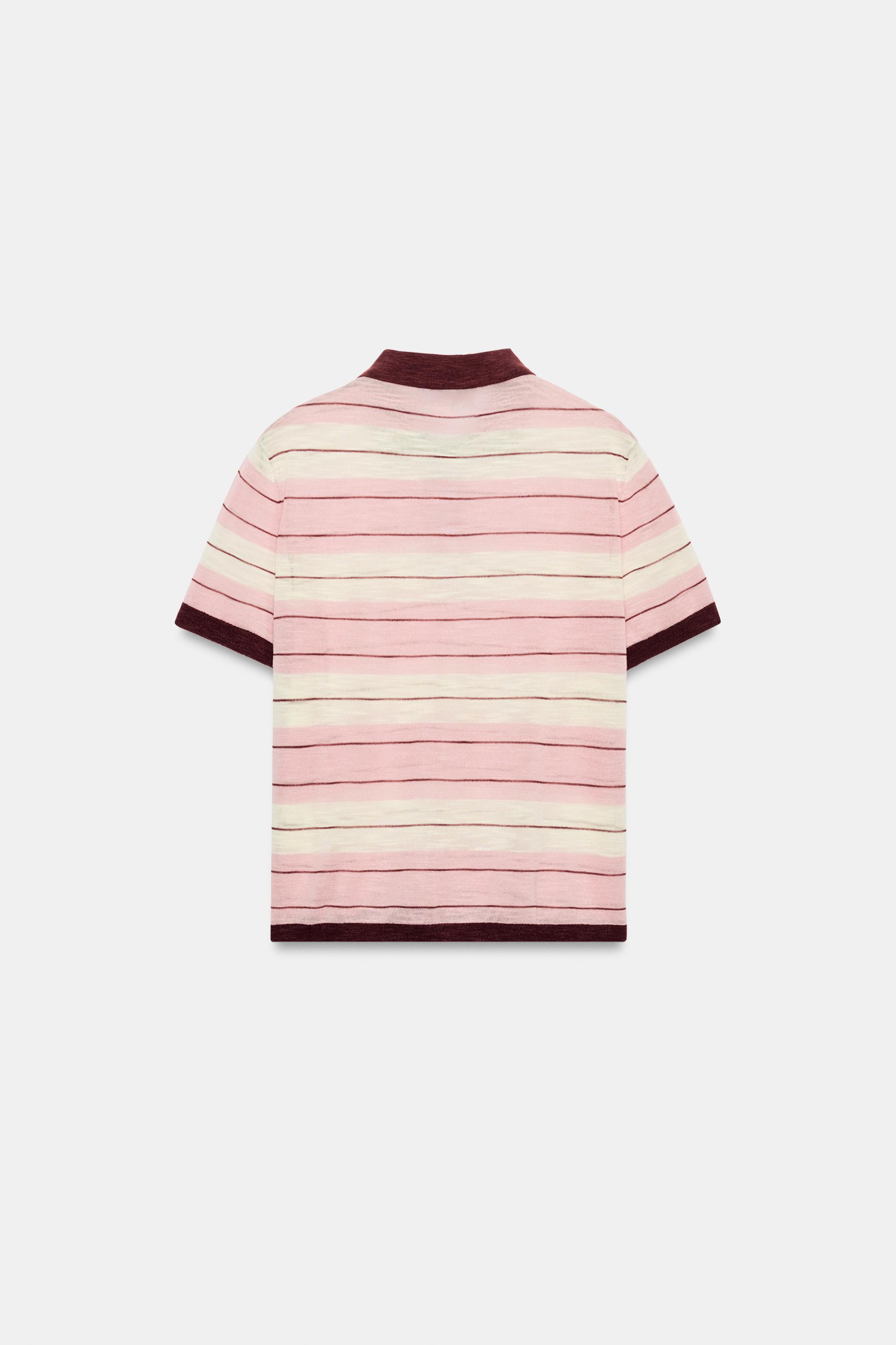 Zara Çizgili Triko Polo görsel 6