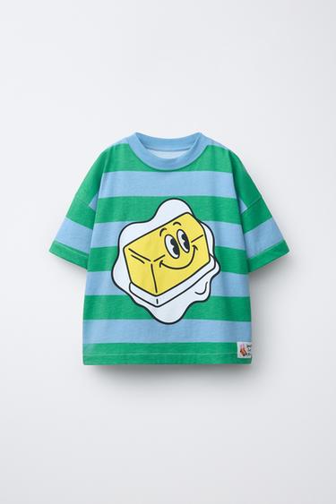 BUTTER PRINT STRIPED T-SHIRT - striped by Zara - Image 0