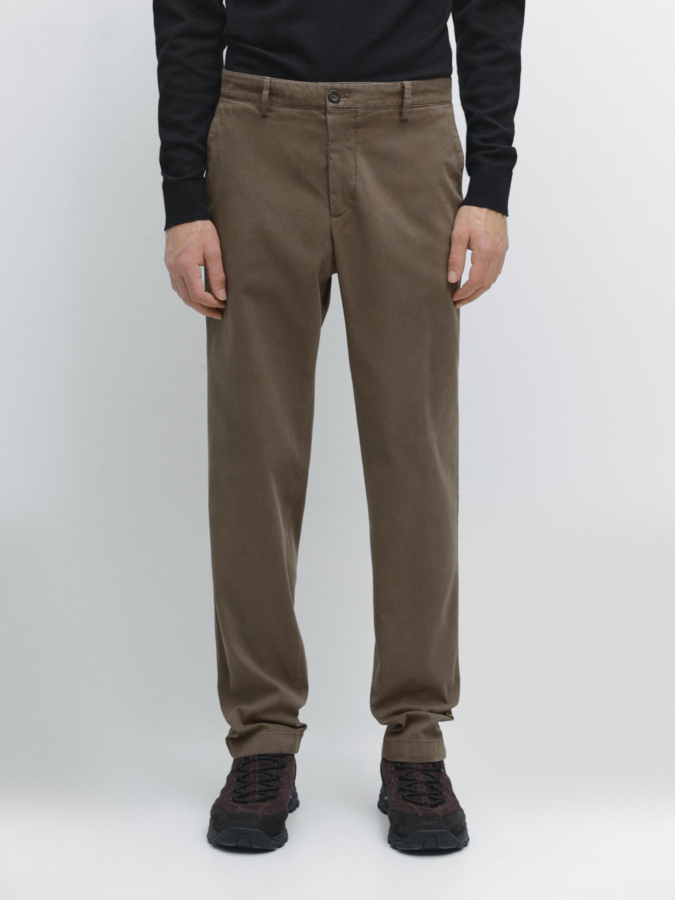 Slim-fit micro-textured trousers