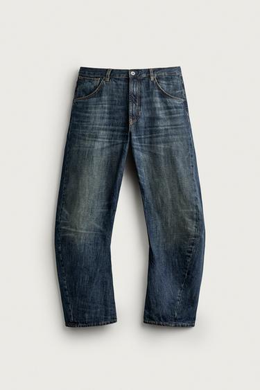 LOOSE FIT JEANS WITH TWISTED SEAM AND TAB - Blue by Zara