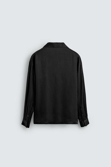 RELAXED FIT FLOWING SHIRT - Black by Zara - Image 7