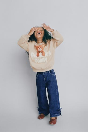 DENIM CULOTTES WITH TIES - Blue by Zara
