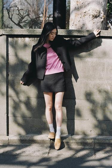 TEXTURED SKORT - Black by Zara - Image 0