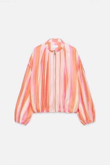 STRIPED BOMBER JACKET - Multicoloured by Zara - Image 6