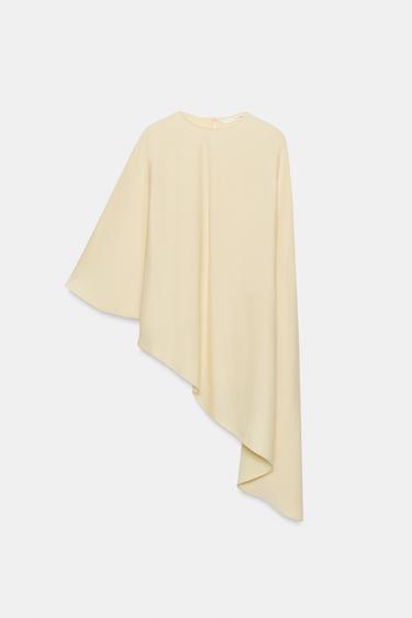 Zara ASYMMETRIC ZW COLLECTION BLOUSE - Yellow