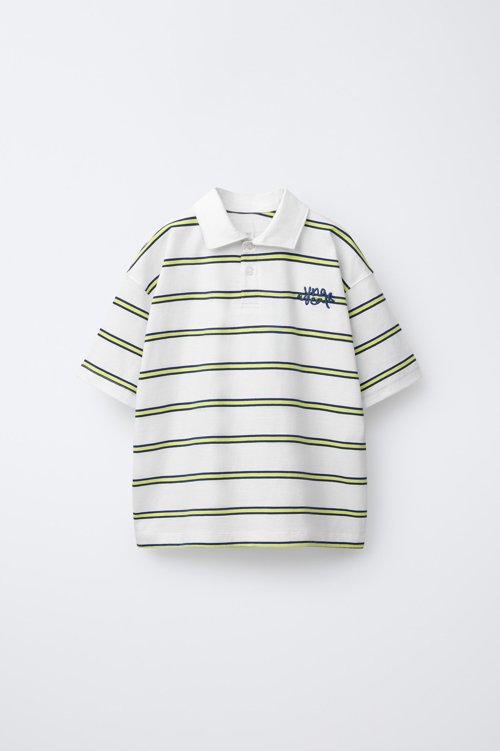 スペイン発送 ZARA ストライプコントラストTシャツ カジュアル スペイン発送 ZARA ストライプコントラストTシャツ カジュアル