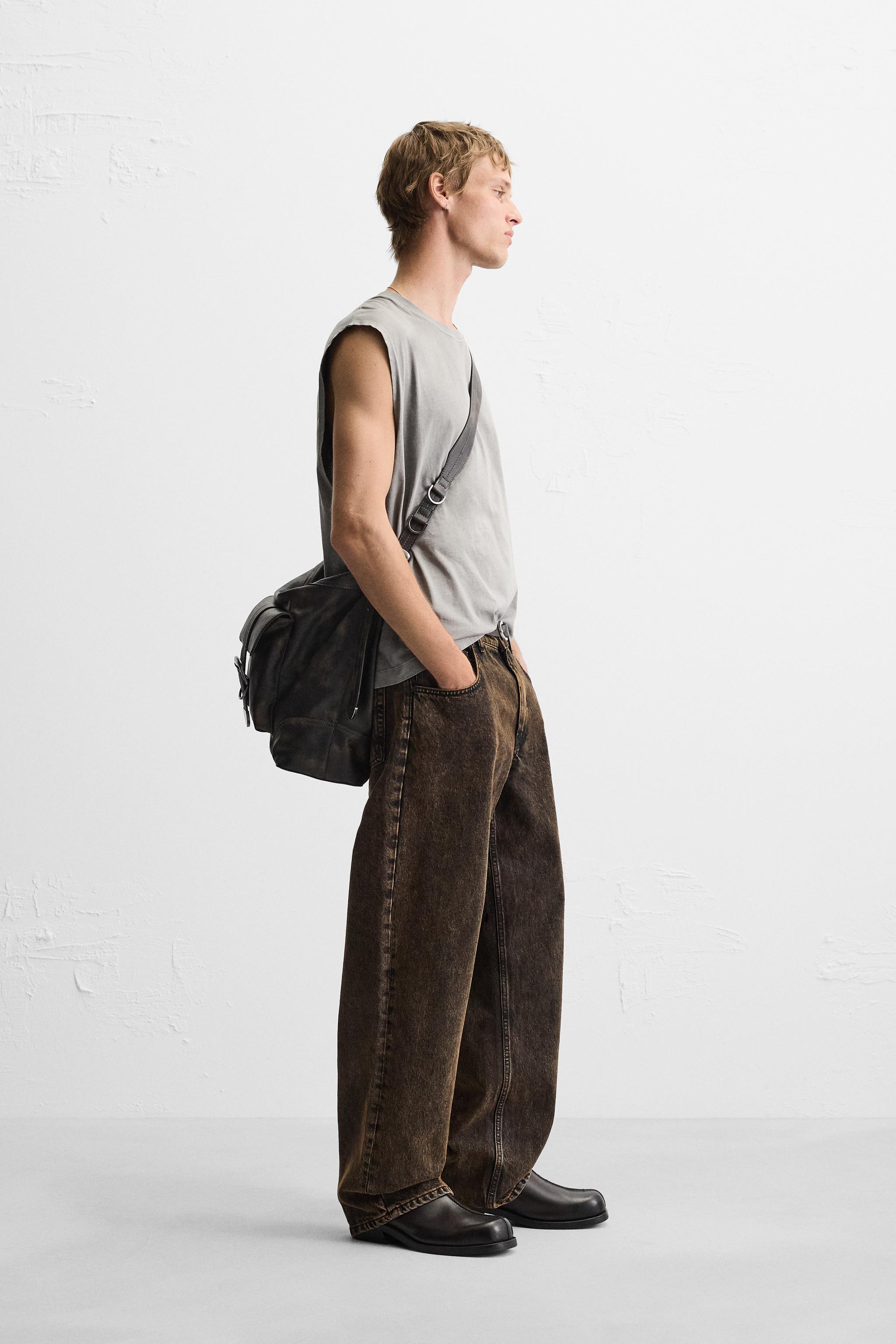 RELAXED FIT TANK T-SHIRT - Dark anthracite | ZARA United States