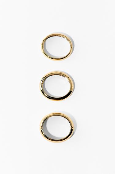 PACK 3 PULSEIRAS RÍGIDAS METÁLICAS - Dourado da Zara