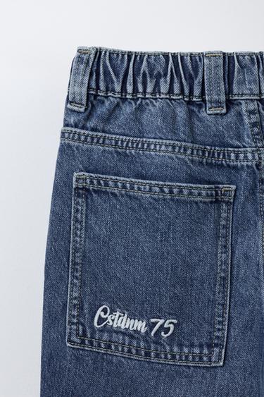 JEAN CARGO BRODÉ - Bleu moyen de Zara - Image 3
