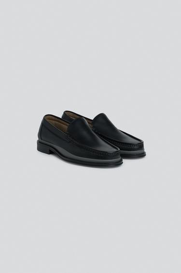 LEATHER LOAFERS — Gray 1