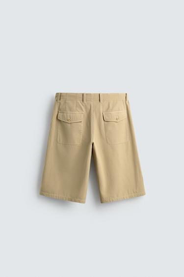 BERMUDA DÉLAVÉE COUPE RELAX - Jaune clair de Zara - Image 7