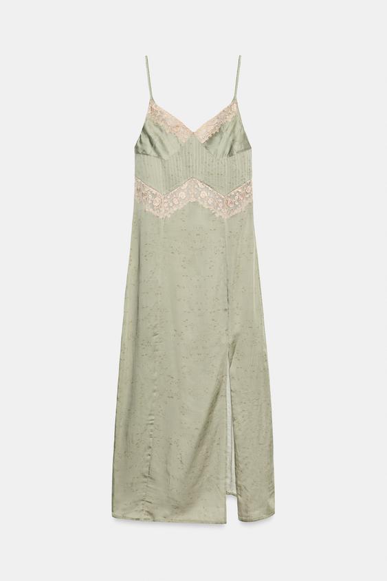 ZW COLLECTION COMBINED LACE DRESS - Sea green by Zara - Image 0