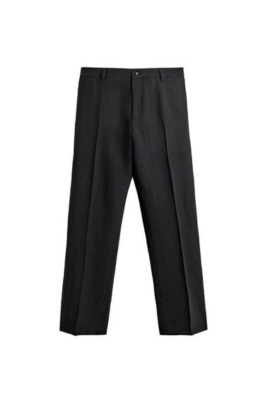PANTALÓN TRAJE ESTRUCTURA 100% LANA - Negro de Zara
