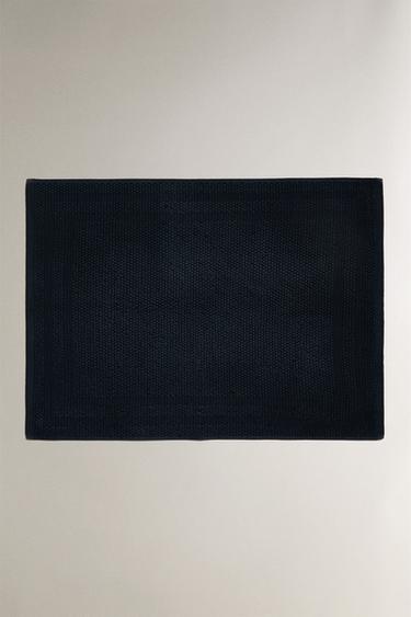 NON-SLIP COTTON BATH MAT - Ink blue by Zara