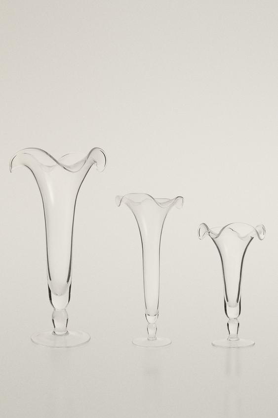 GLASS FLOWER VASE - Crystal by Zara - Image 0