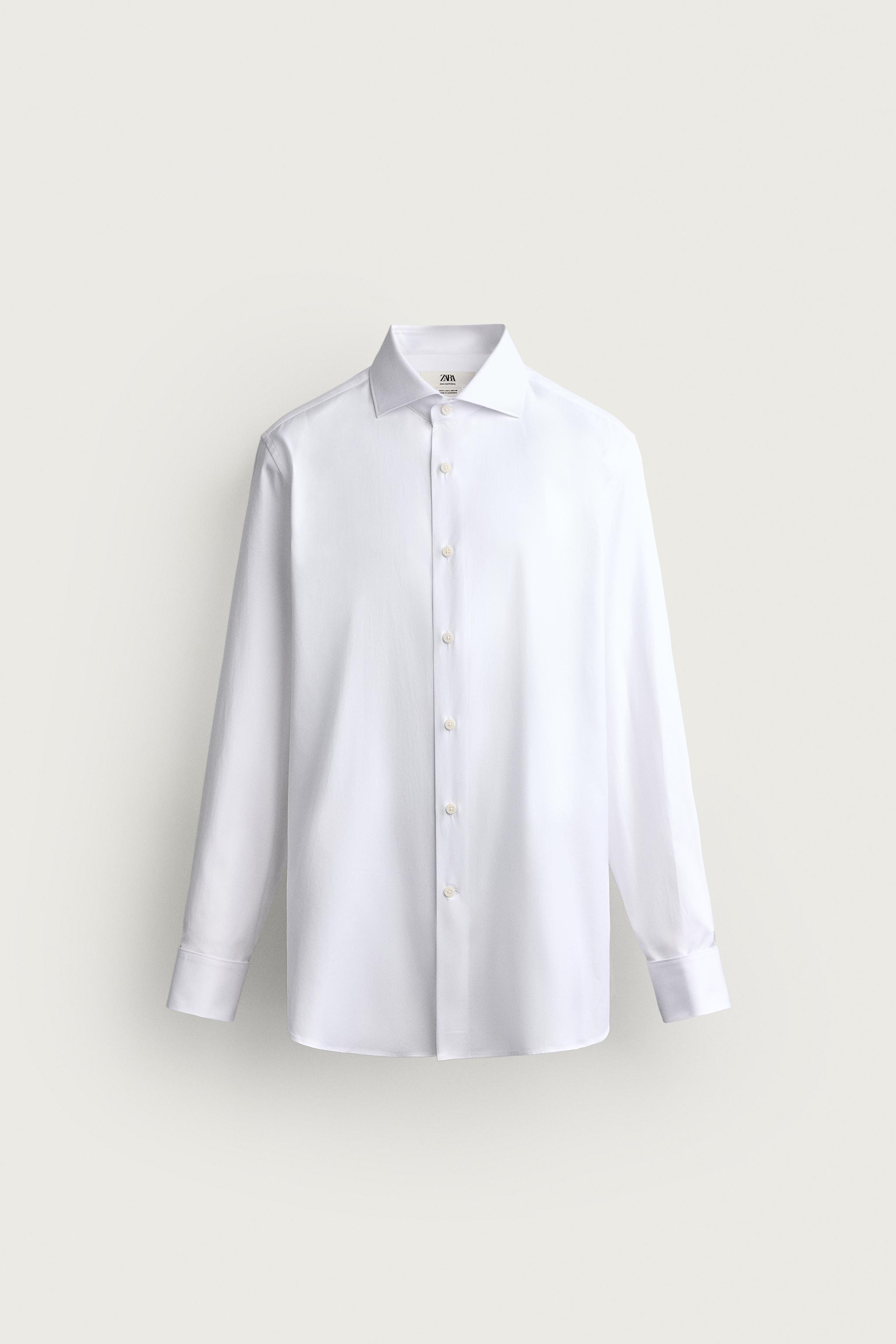 SLIM FIT DOUBLE CUFF SHIRT — White