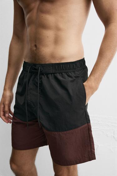 COLOUR BLOCK LONG SWIMMING TRUNKS - various by Zara - Image 5