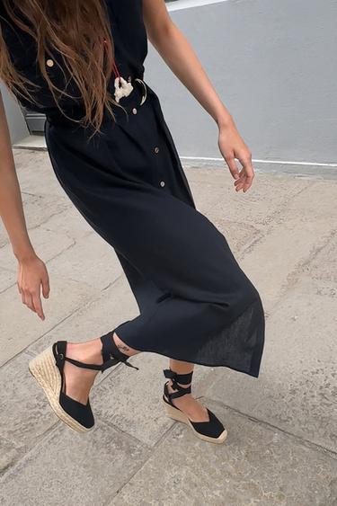 CUÑA ATADA COMBINADA - Negro de Zara