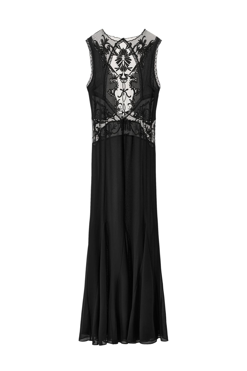 EMBROIDERED GODET DRESS WITH BEADING - image 3