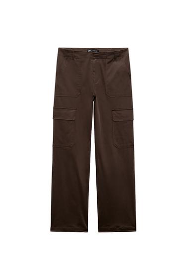 SATIN EFFECT CARGO PANTS