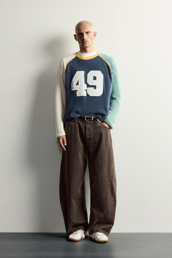 BALLOON  FIT SEAMED TROUSERS - Brown by Zara - Image 0
