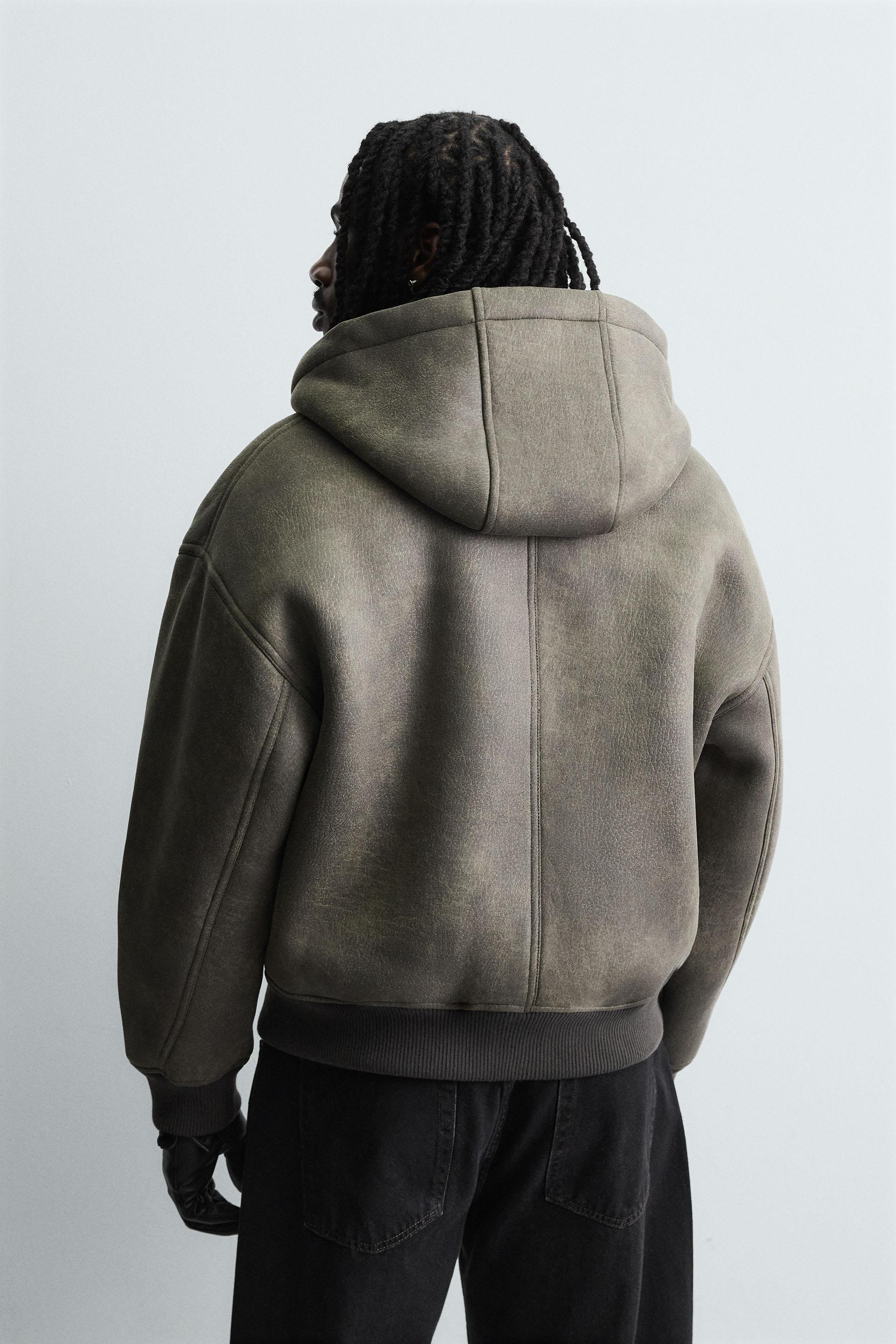 DOUBLE FACED WASHED FAUX LEATHER JACKET