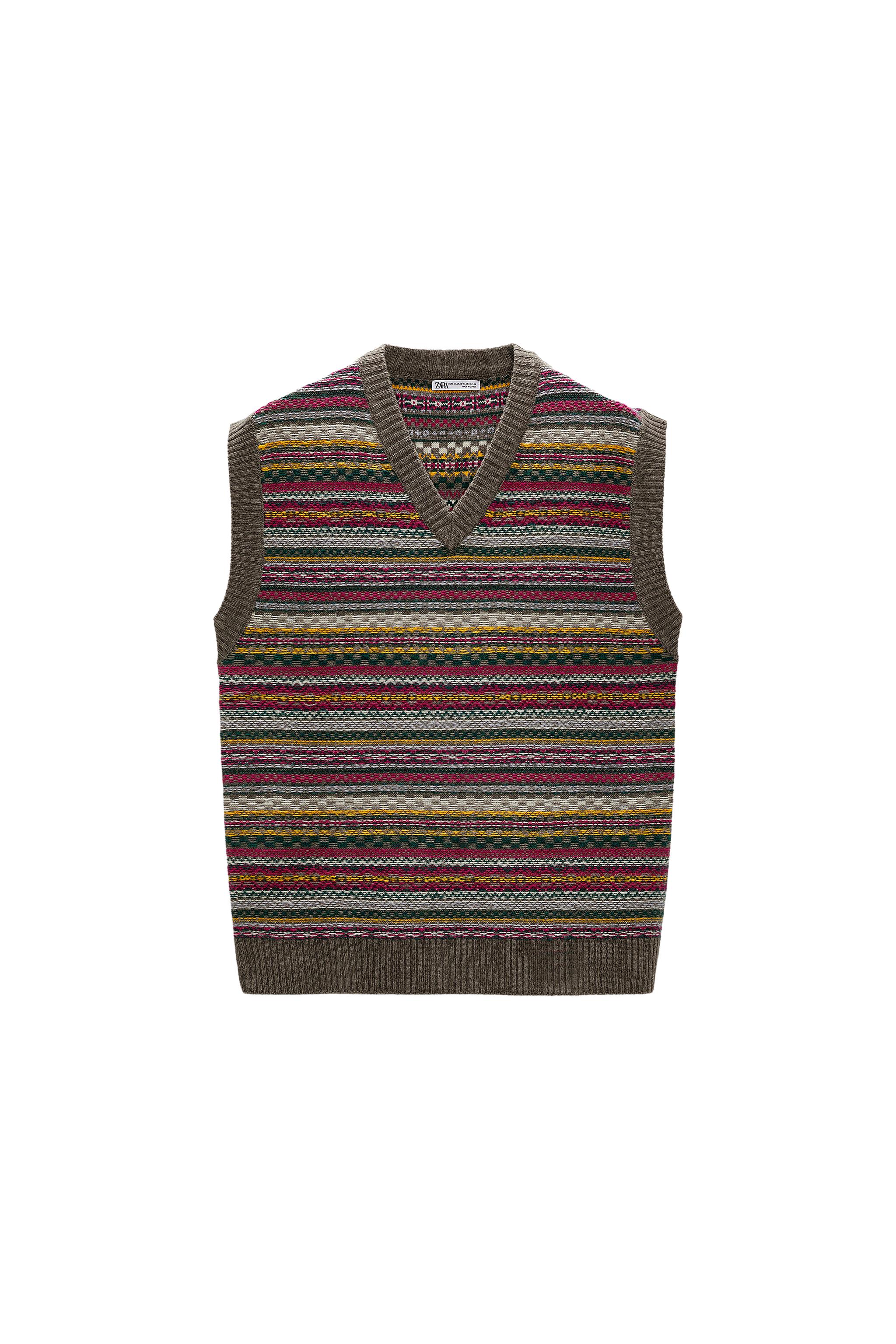 JACQUARD KNIT VEST SECOND HAND | Zara Preowned