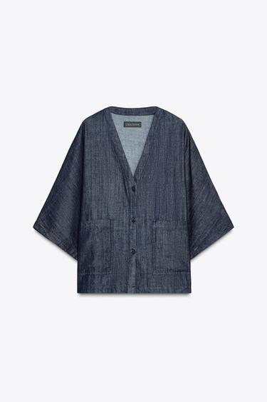 ZARA WOMAN COLLECTION RELAXED DENIM SHIRT - Blue by Zara - Image 6