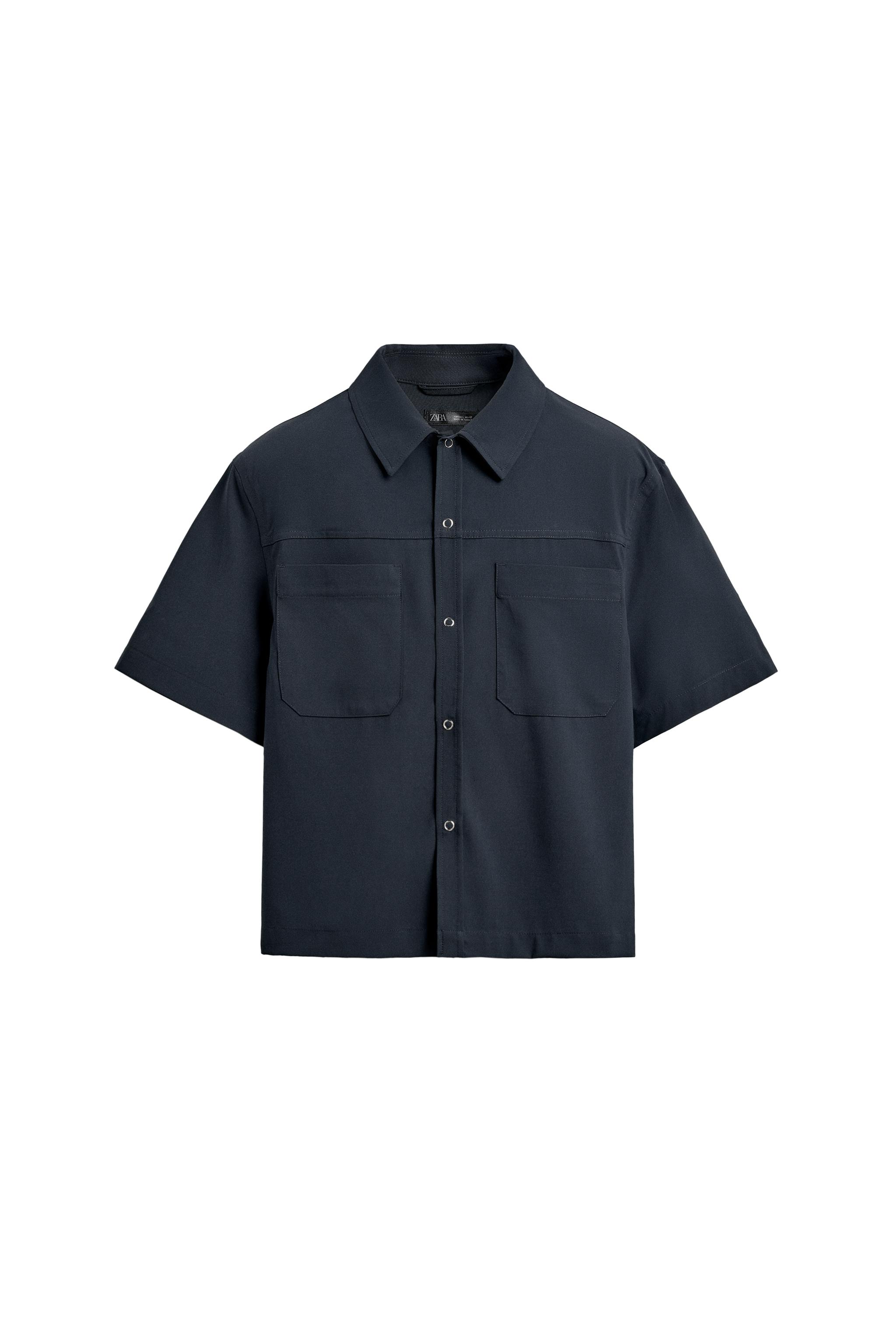 RELAXED FIT TECHNICAL SHIRT - Blue | ZARA United Kingdom