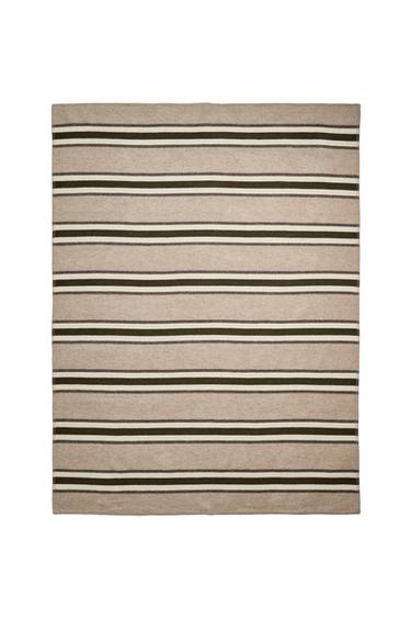 STRIPED WOOL BLEND BLANKET - Light beige by Zara