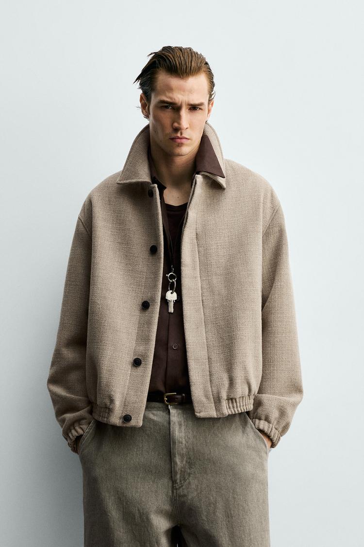 ZARA REGULAR FIT TEXTURED JACKET
