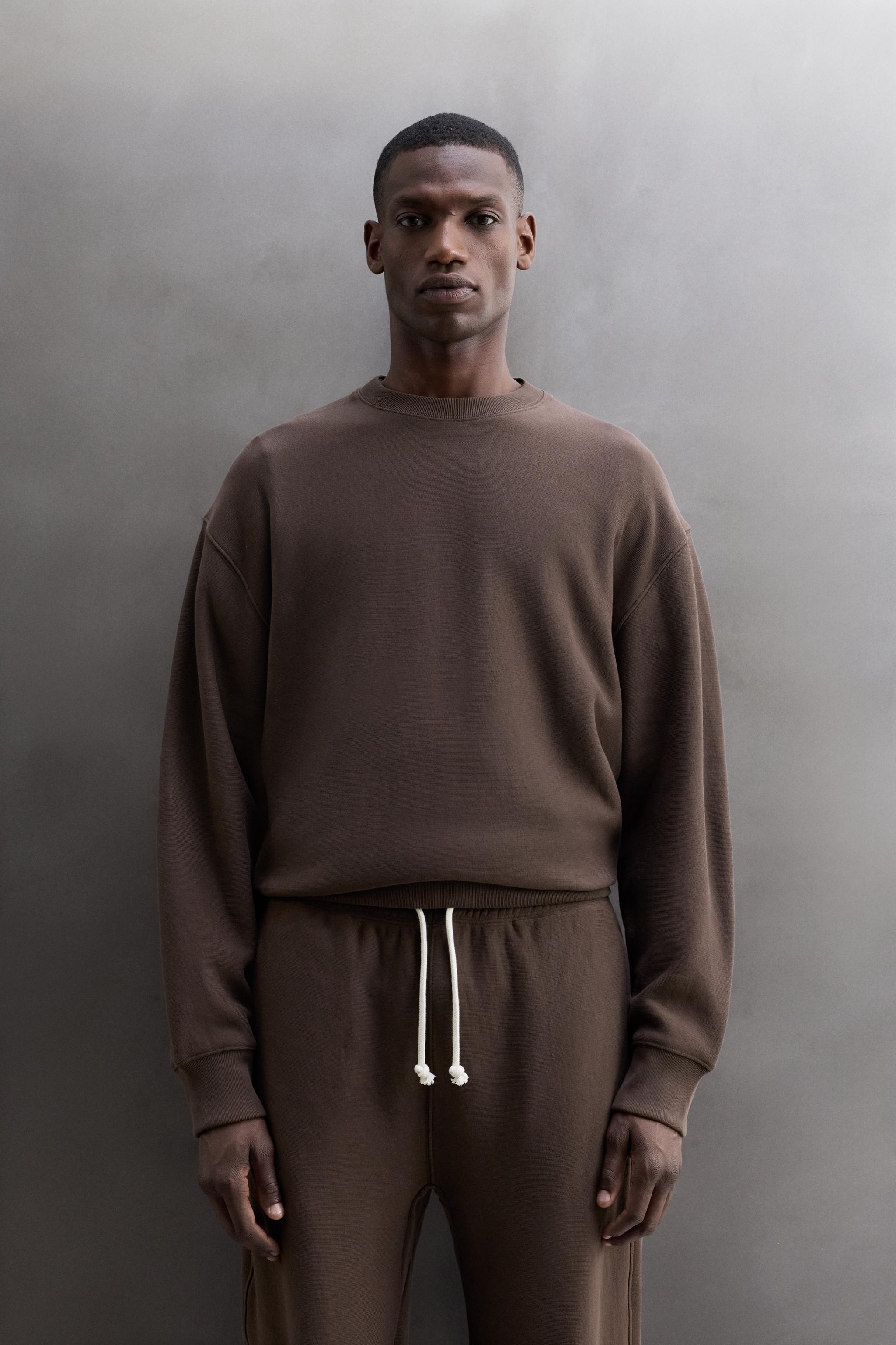 Мужские худи Zara COTTON CREWNECK SWEATSHIRT — фото 2