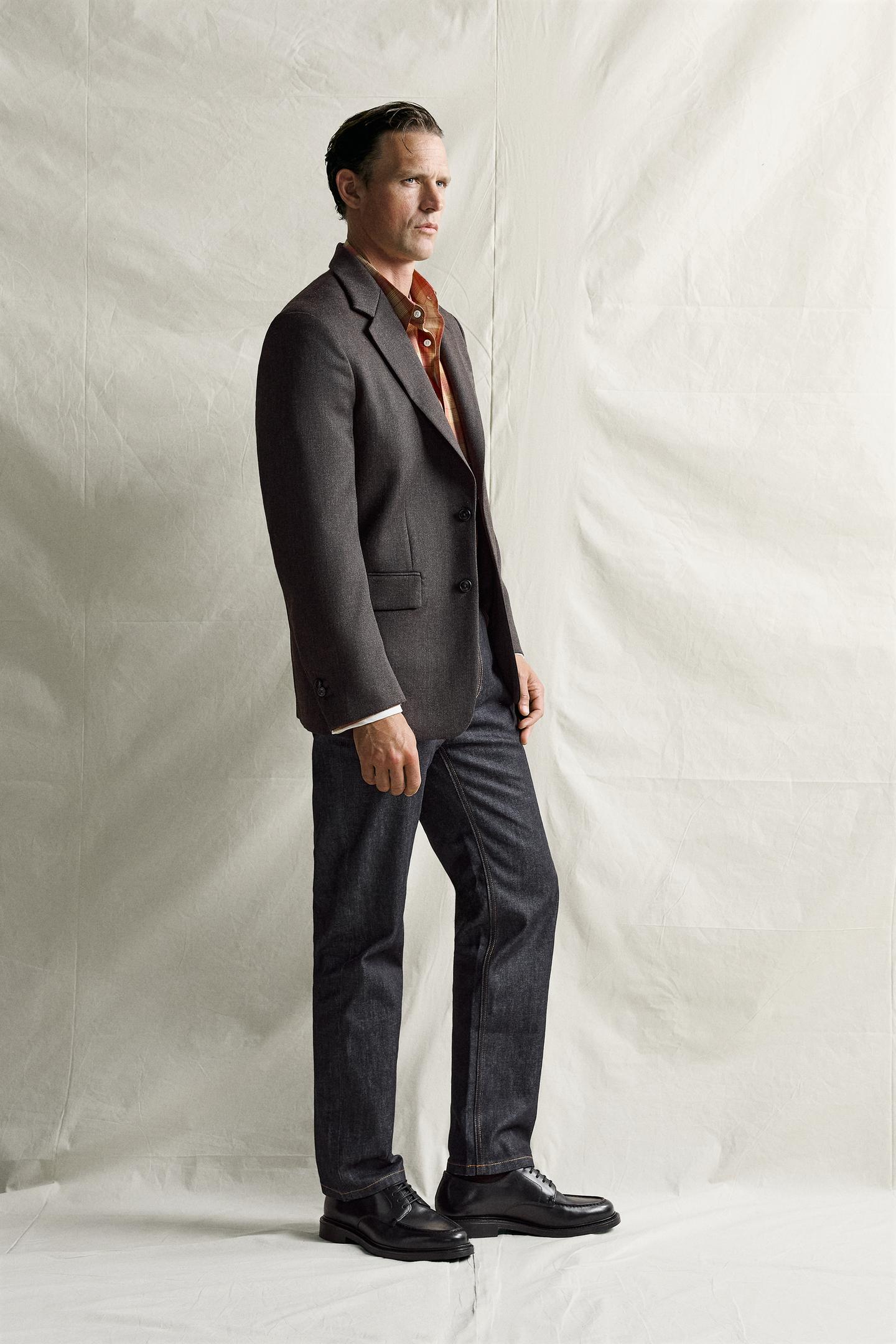 Мужские джинсы Zara Straight-Fit, цвет: Индиго — фото 4