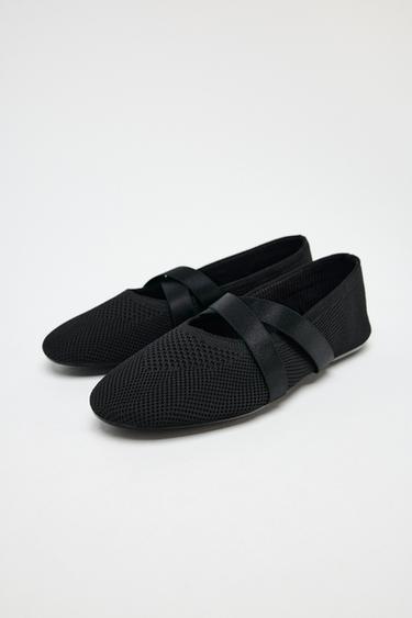 BALLERINES CROISÉES EN TISSU - Noir de Zara - Image 2