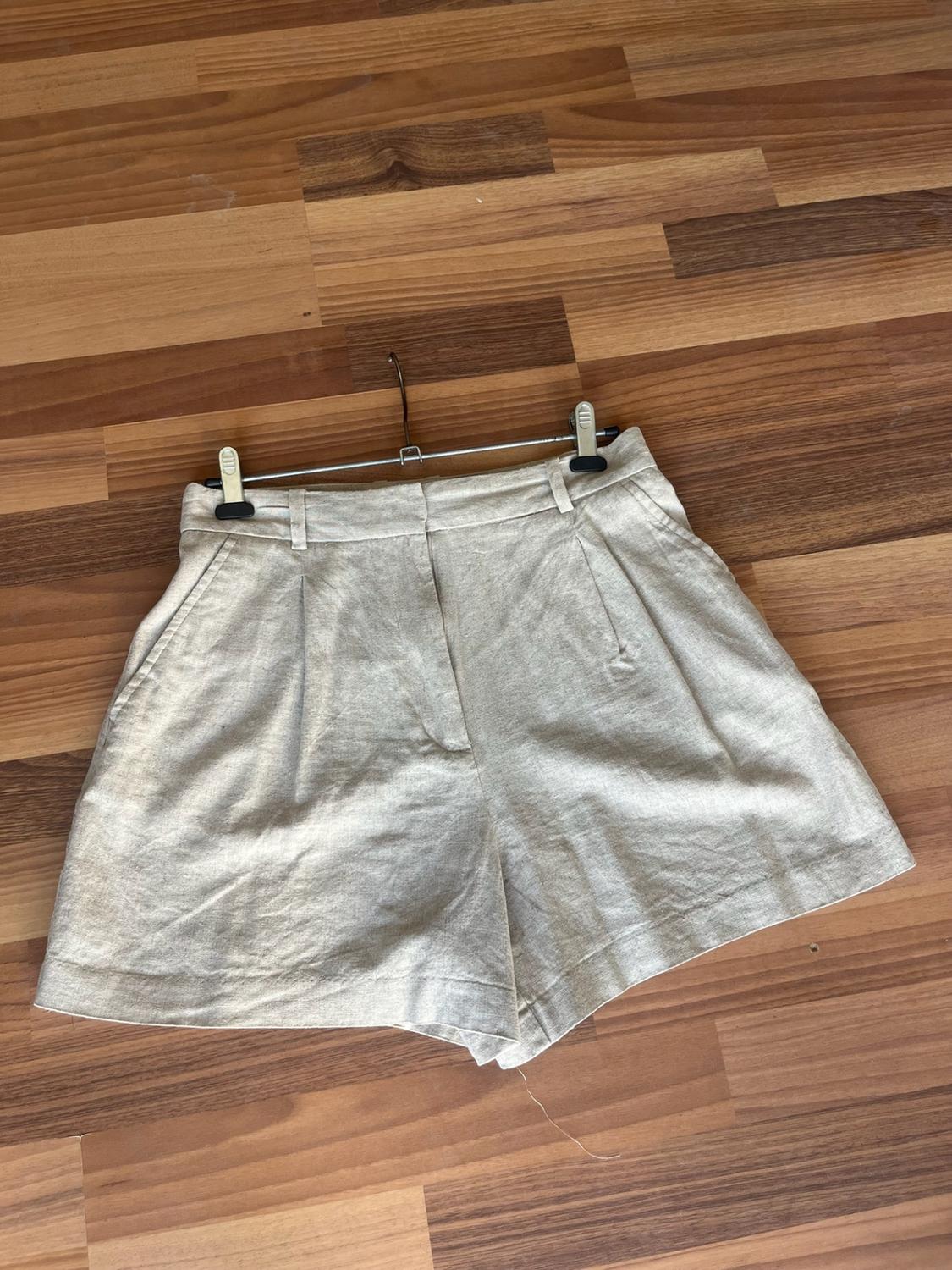 LINEN BLEND HIGH-WAIST BERMUDA SHORTS - Image 5
