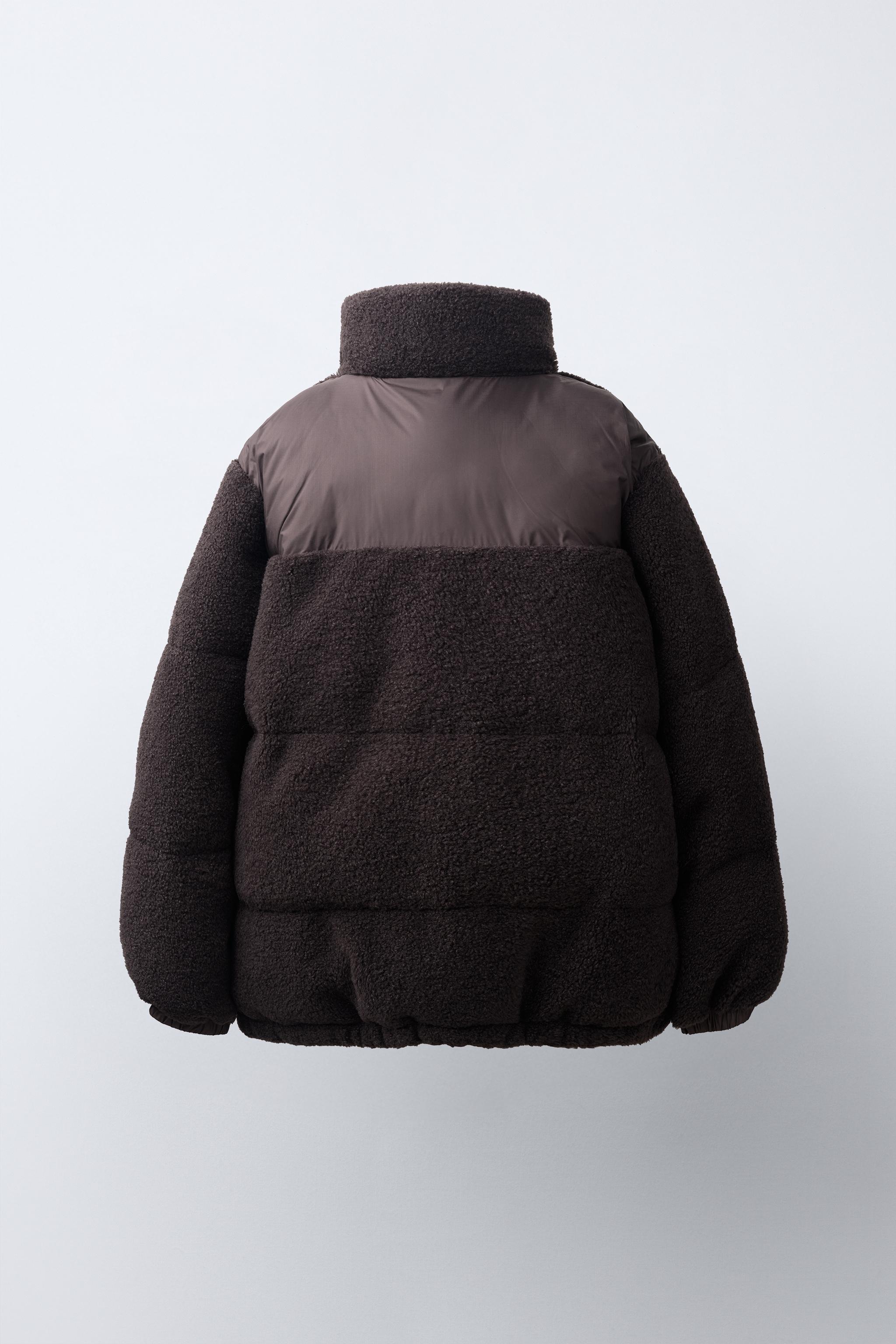 COMBINED QUILTED SHEARLING JACKET - Brown | ZARA Canada COMBINED QUILTED SHEARLING JACKET - Brown | ZARA Canada