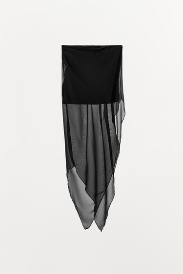 TOP BUSTIER EN MATIÈRES VARIÉES - Noir de Zara - Image 7