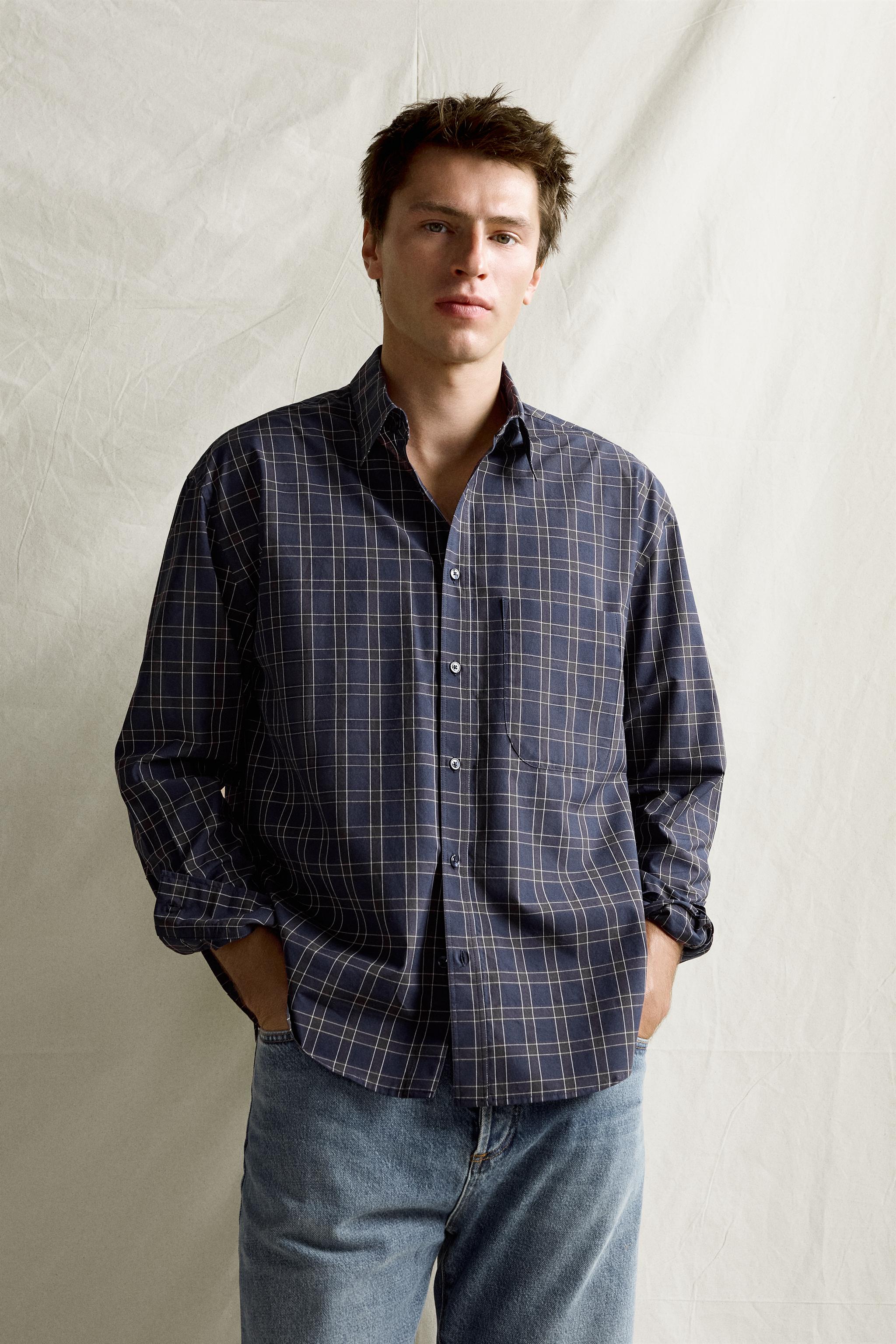 CHEMISE À CARREAUX COTON - SOIE