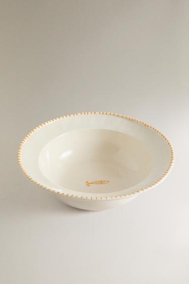 FISH EARTHENWARE SALAD BOWL — Yellow 2