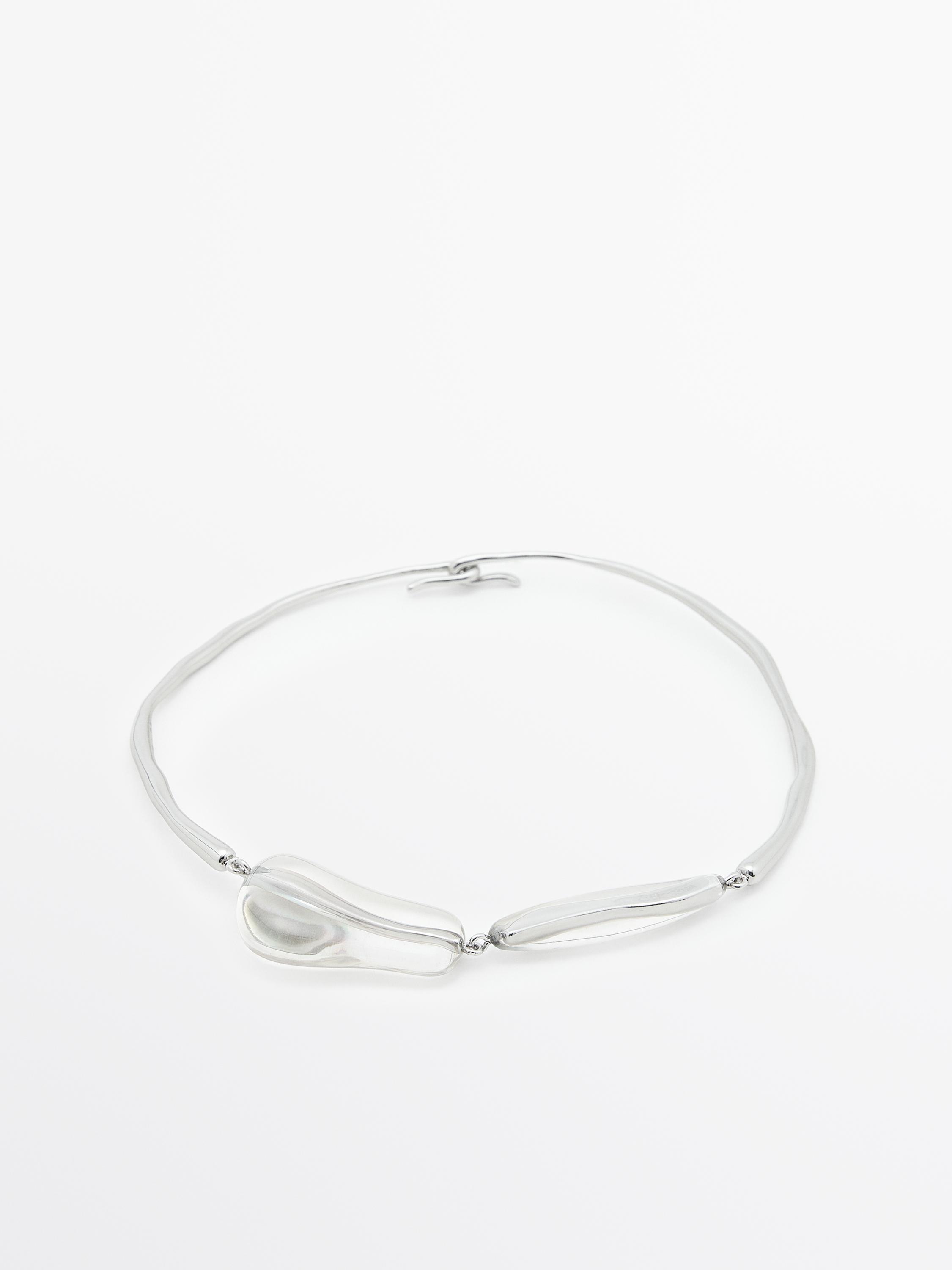 Choker necklace with pieces - Limited Edition - Silver | ZARA 