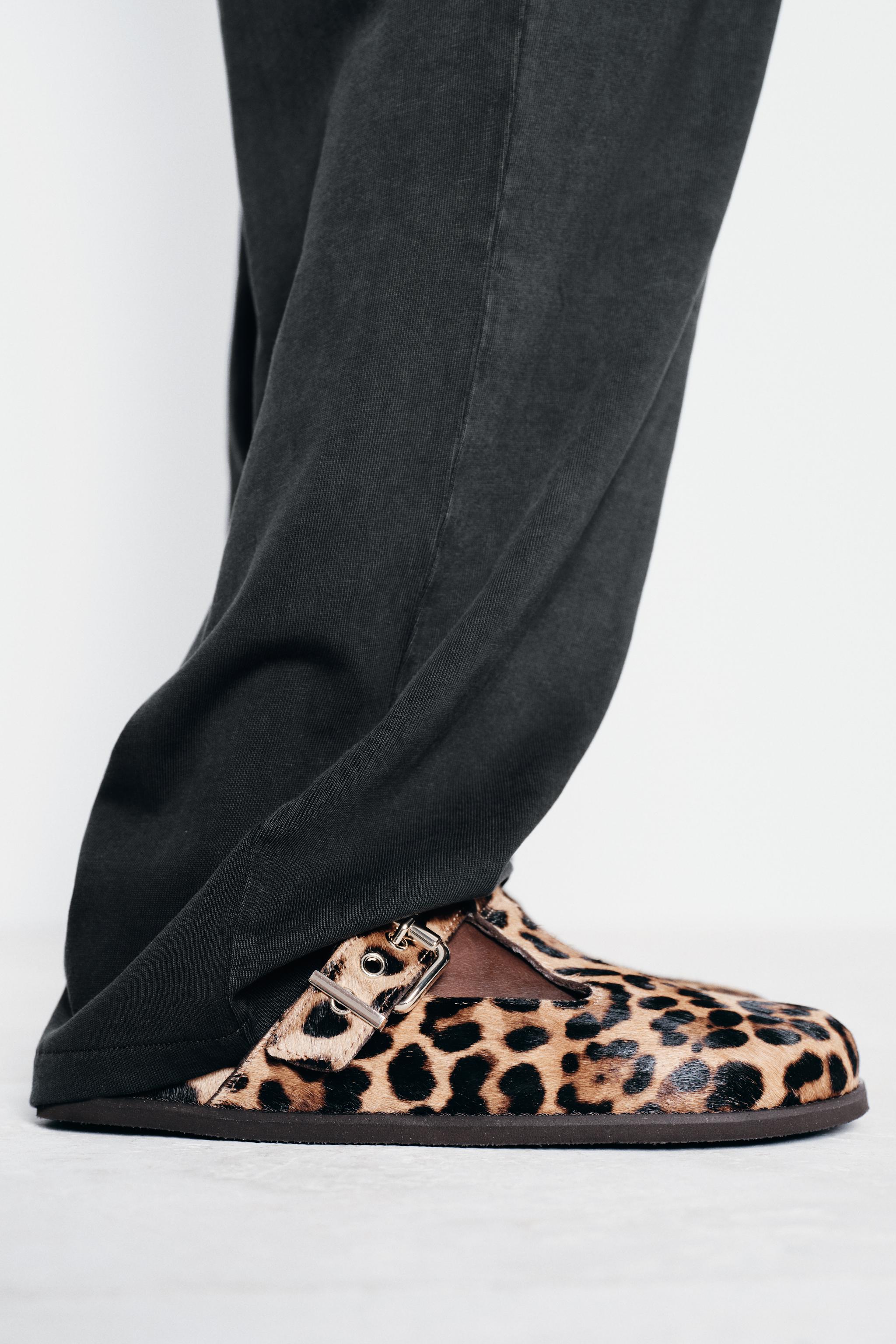 ANIMAL PRINT LEATHER CLOGS Leopard ZARA United States