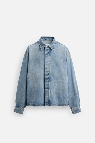 LIMITED EDITION DENIM OVERSHIRT - Blue by Zara - Image 5