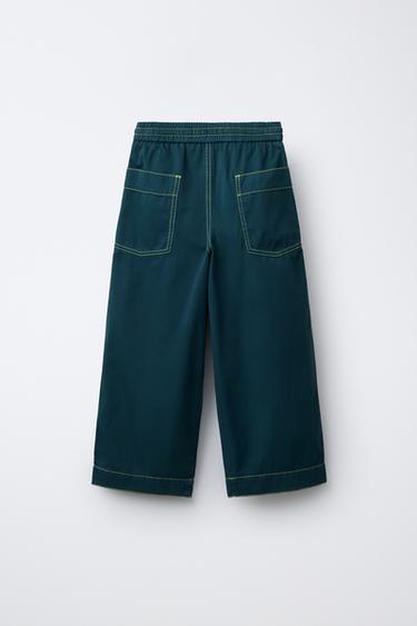 BALLOON TROUSERS WITH TOPSTITCHING - Petrol blue by Zara - Image 1