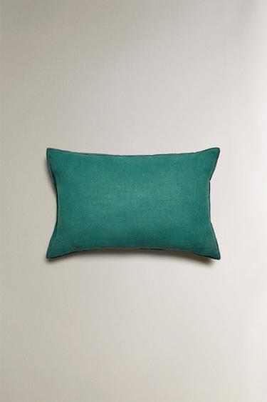 CUSHION COVER WITH OVERLOCK - Turquoise by Zara - Image 2