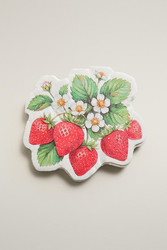 CONJUNTO DE GUARDANAPOS DE PAPEL MORANGOS (CONJUNTO DE 20) - Vermelho da Zara - Imagem 0