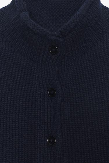 SHORT SLEEVE CARDIGAN - Navy blue by Zara - Image 7